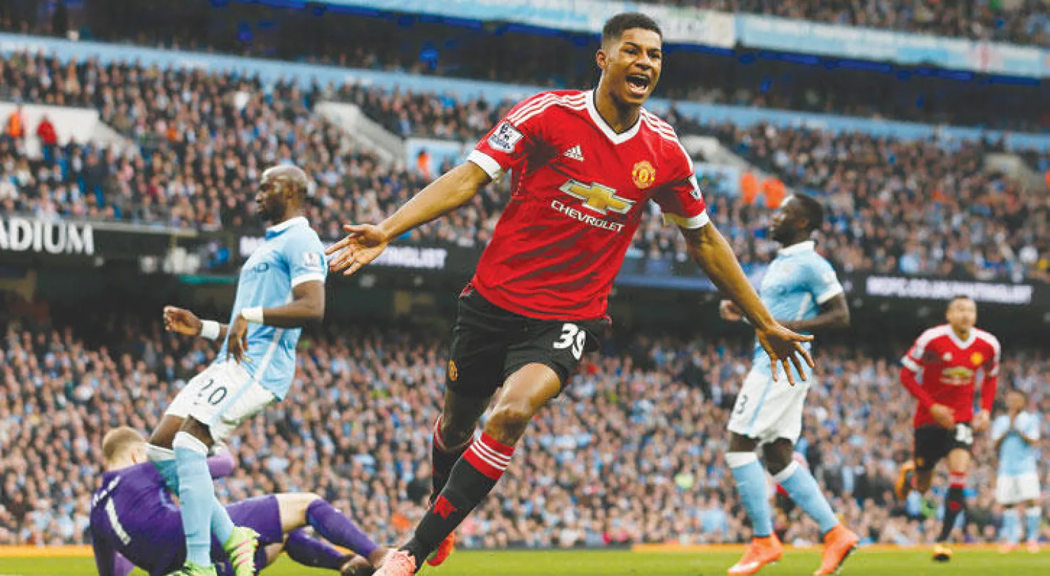 راشفورد أحد الموهوبين الذين قدمهم الكشافون ليونايتد ولم يكلف النادي شيئا (رويترز)