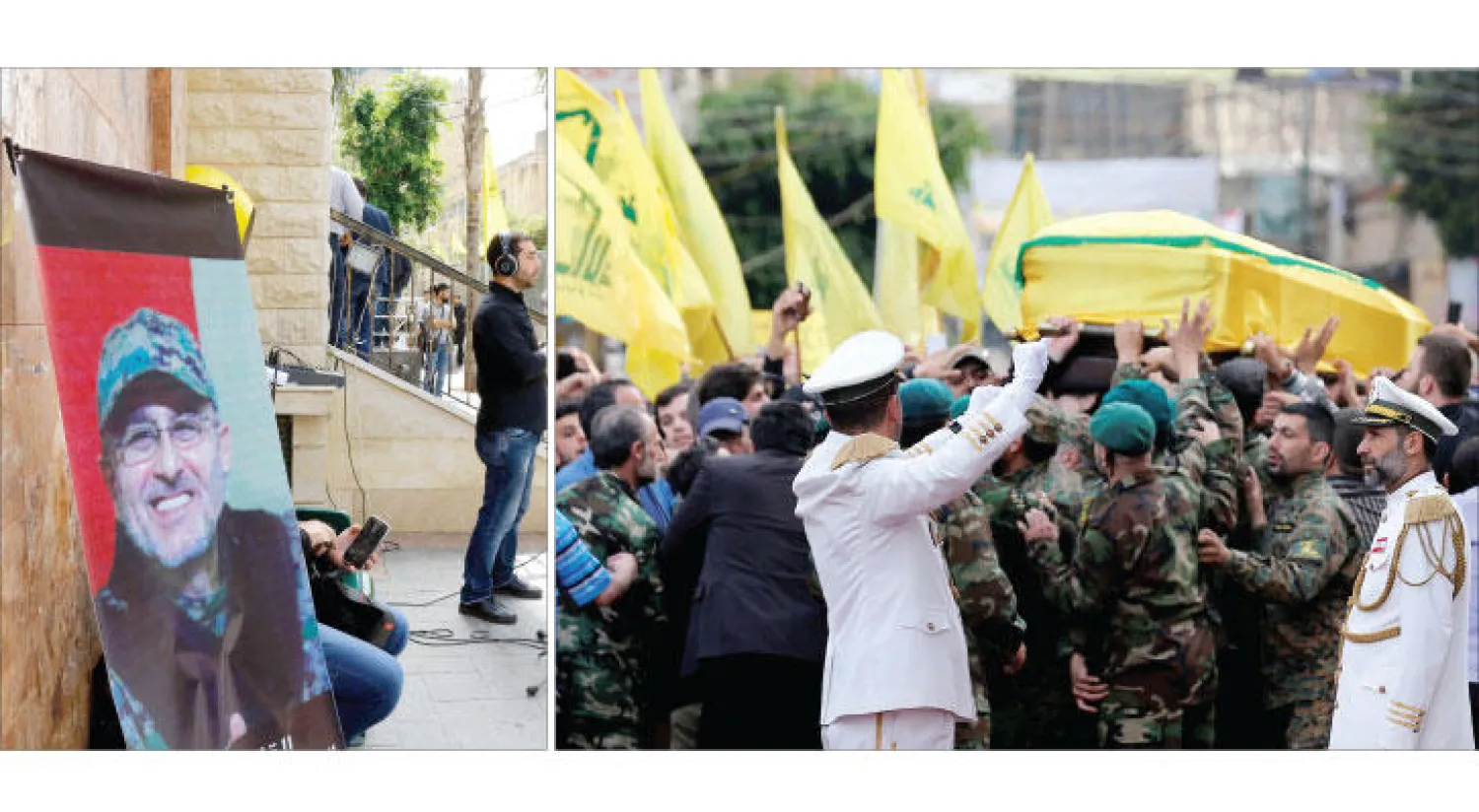 عناصر من حزب الله خلال تشييع جنازة القيادي في الحزب مصطفى بدر الدين الذي قتل في عملية بسوريا  (رويترز) - القتيل مصطفى بدر الدين (أ.ف.ب)