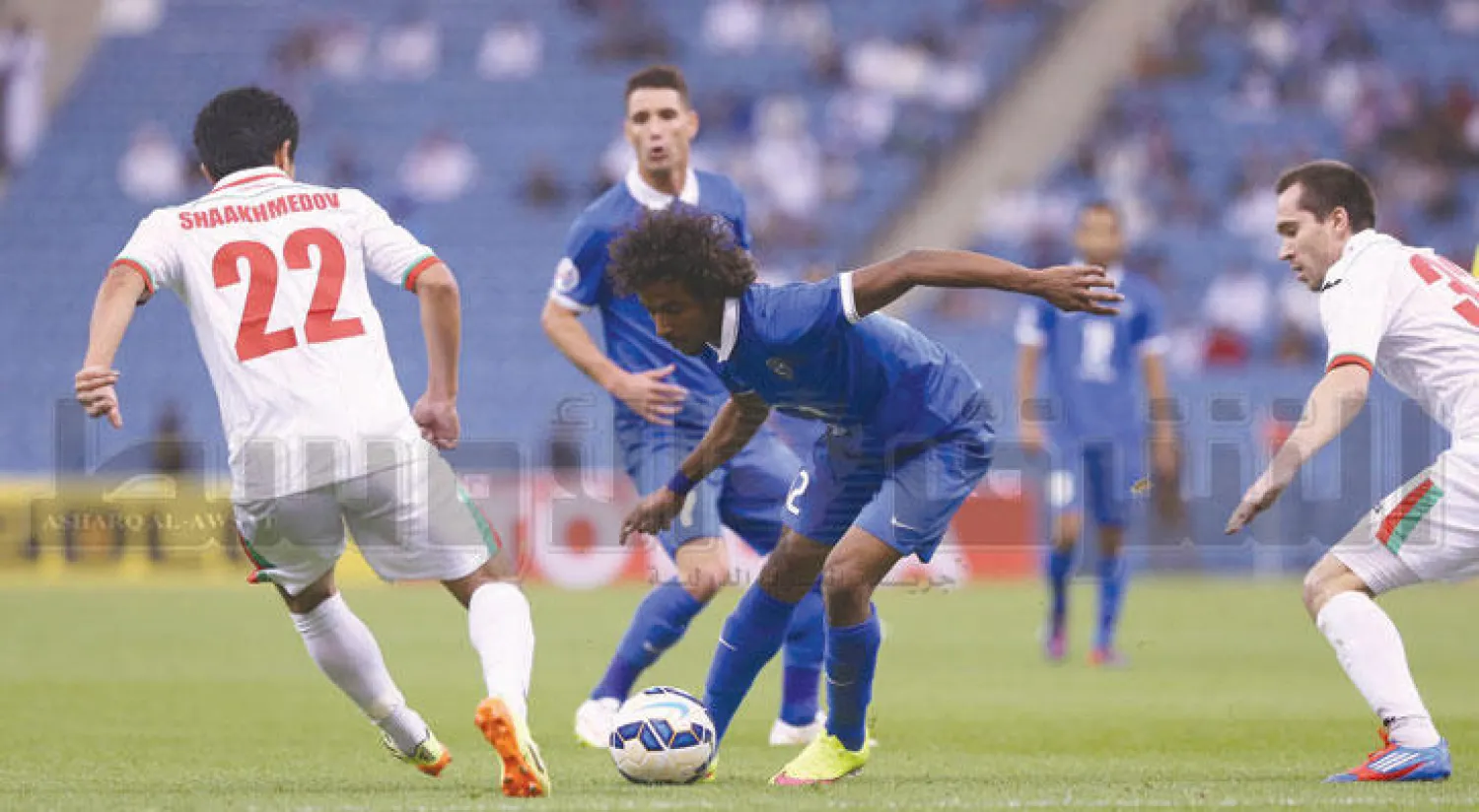 جانب من مباراة سابقة للهلال ولوكوموتيف الأوزبكي (تصوير: علي العريفي)