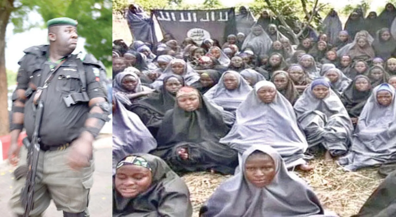 فتيات من بوكو حرام خلال فترة الأسر ({الشرق الاوسط})  -  جندي نيجيري خلال قمة أبوجا التي انعقدت لمواجهة خطر جماعة بوكو حرام وطالبت المجتمع الدولي ببذل جهد عسكري ومالي أكبر لمواجهة الجماعة الإرهابية السبت الماضي (إ.ب.أ)