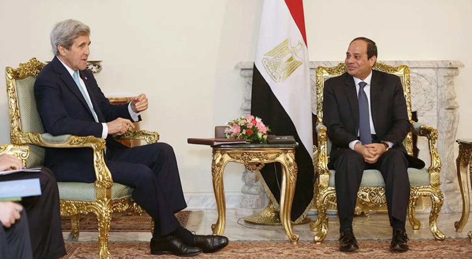 وزير الخارجية الأميركي يبحث مع الرئيس المصري قضايا السلام في الشرق الأوسط