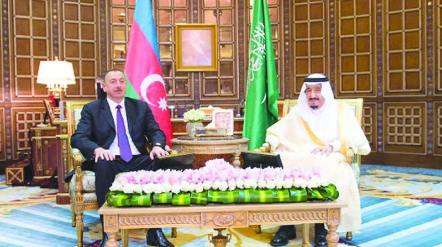 الملك سلمان مع رئيس أذربيجان في الرياض (واس)
