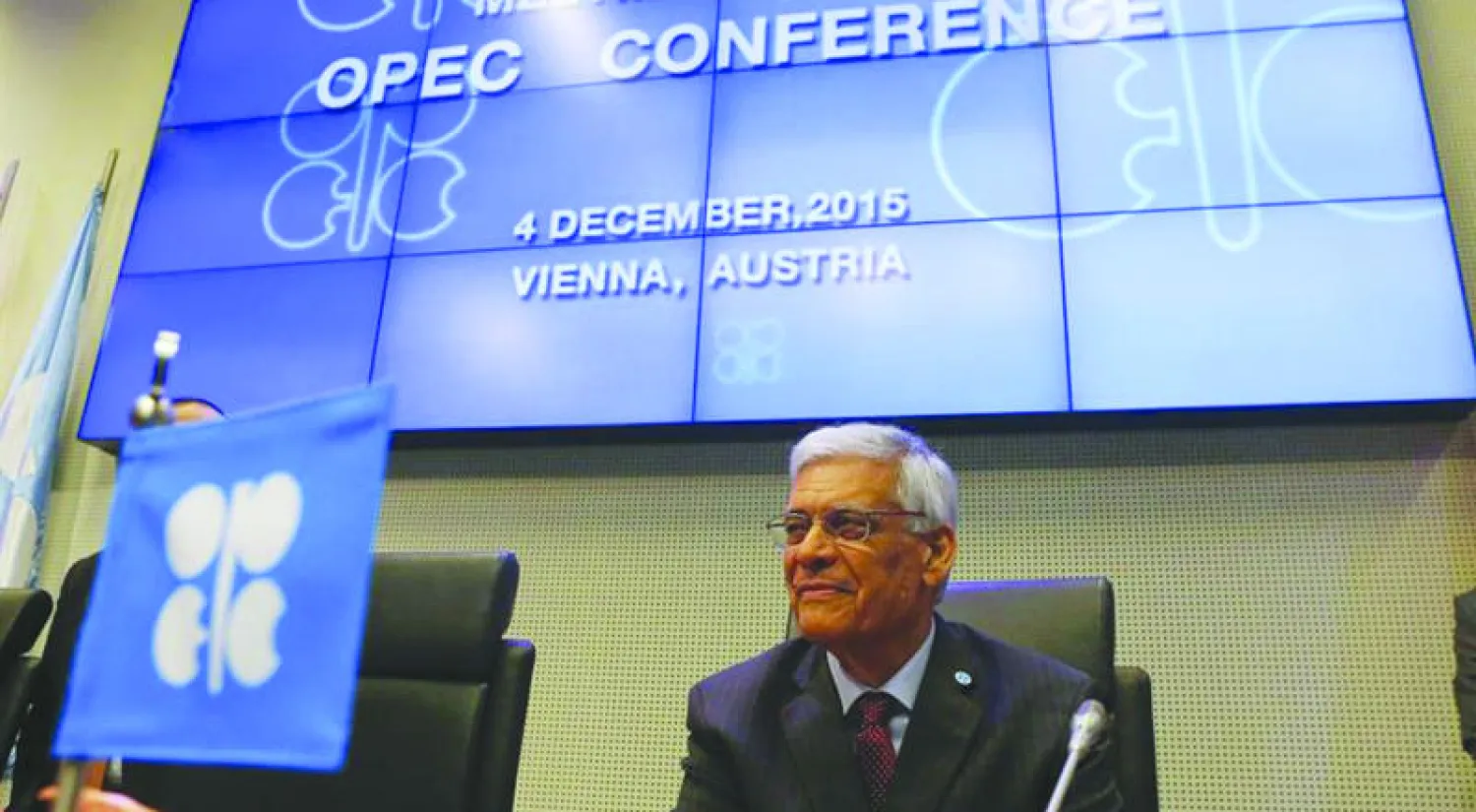 عبدالله البدري الأمين العام لمنظمة «أوبك»  في اجتماع المنظمة الأخير في فيينا (رويترز)