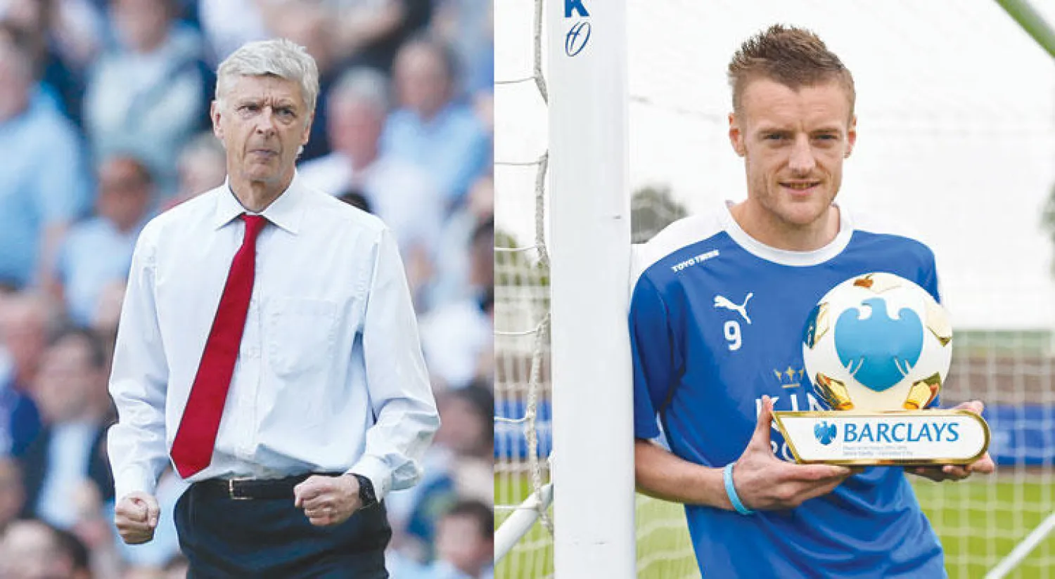 النقاد اختاروا فاردي لاعب العام بعد موسمه الرائع مع ليستر الذي فتح له أبواب أندية القمة (رويترز)  -  فينغر يريد اقتناص صفقة فاردي إلى آرسنال (رويترز)