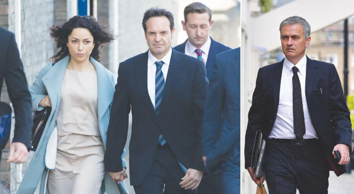 مورينهو (أ.ف.ب)  -  كارنيرو بصحبة زوجها في الطريق للمحكمة أمس (أ.ف.ب)