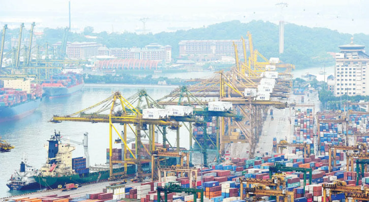 ميناء الحاويات الضخم في سنغافورة والذي يعد أحد أهم الموانئ من نوعها على مستوى العالم (رويترز)