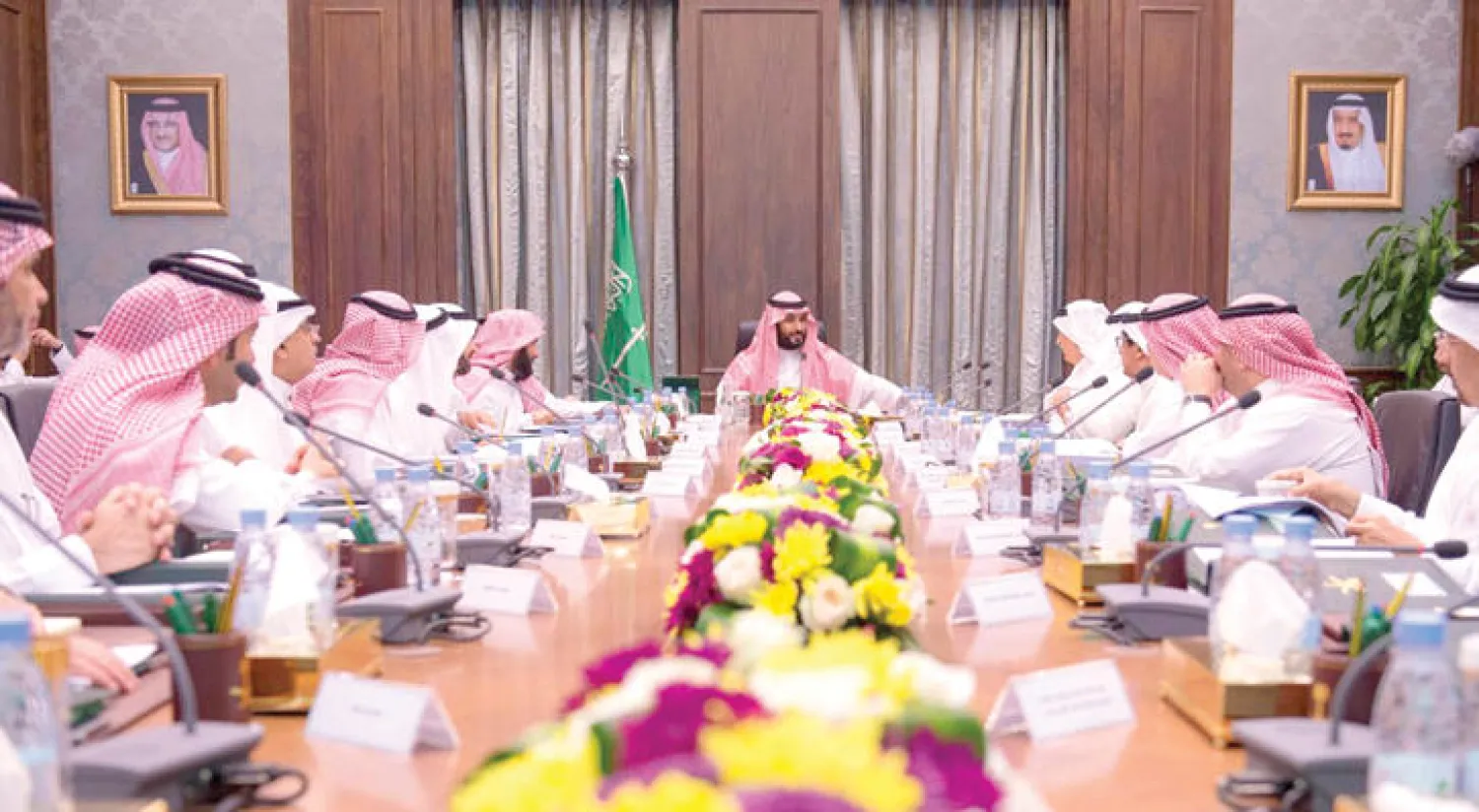 ولي ولي العهد السعودي الأمير محمد بن سلمان مترئسا أحد اجتماعات مجلس الشؤون التنموية والاقتصادية  (واس)
