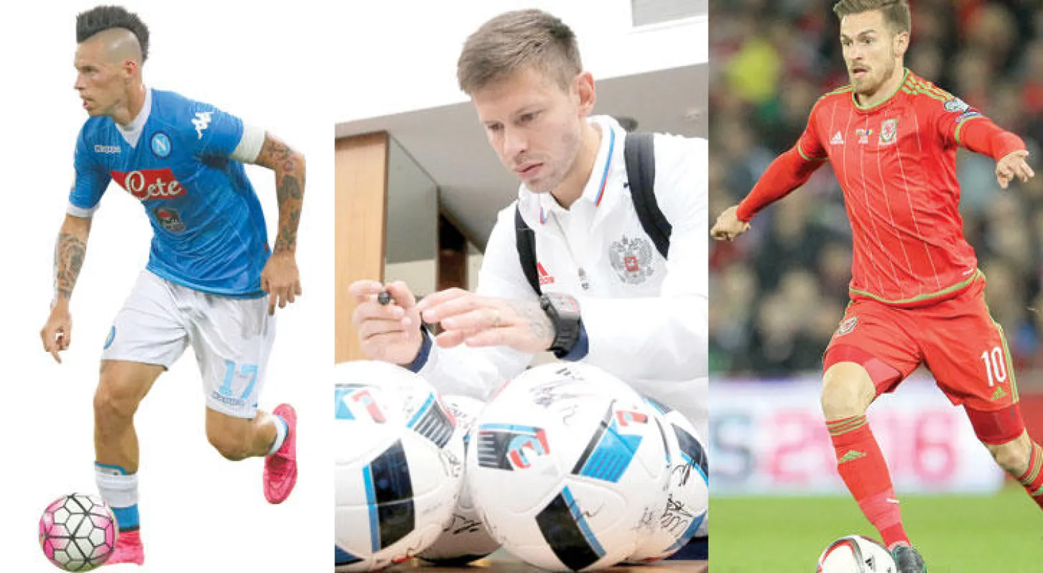 ارون رامزي نجم آخر يهدد المنافسين في المجموعة الثانية (الشرق الاوسط)  -  ربما يلعب سمولوف دور «السلاح السري» لروسيا (رويترز)  - هامسيك رجل سلوفاكيا الأخطر