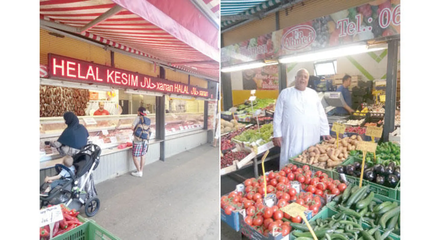 «هانوفر ماركت» أهم سوق تمد المدينة باللحوم الحلال والخضراوات والفواكه والمعلبات والمنتجات التي لا تغيب عن الموائد الرمضانية