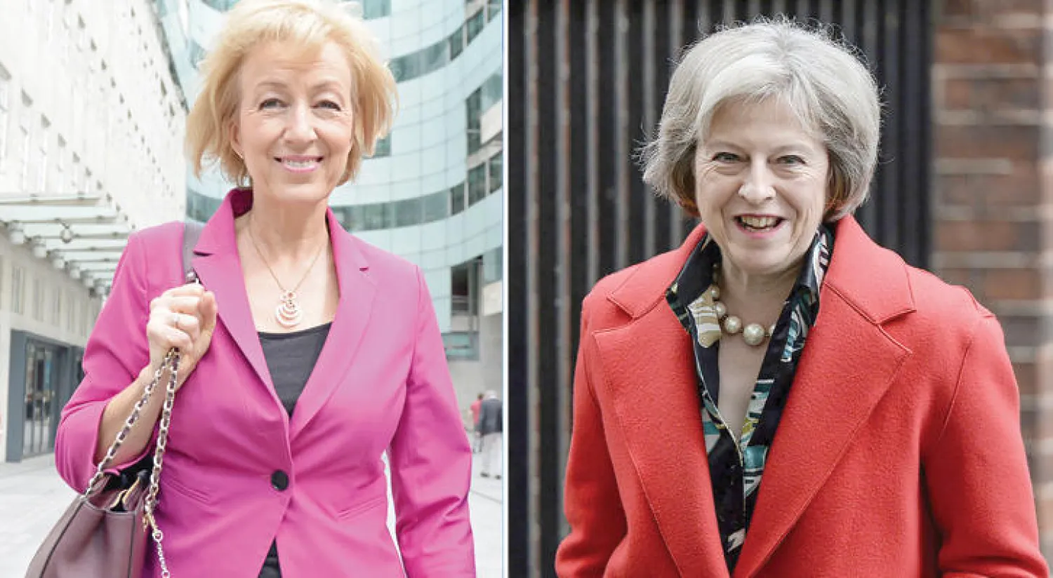 حصر النواب البريطانيون أمس السباق لخلافة رئيس الوزراء ديفيد كاميرون بين وزيرتي الداخلية تيريزا ماي (يمين الصورة) والطاقة أندريا ليدسام (أ.ف.ب)