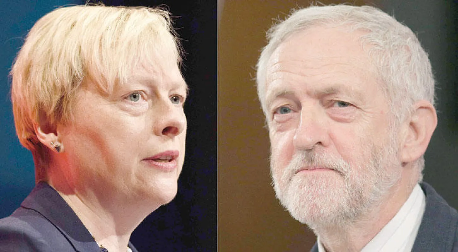 جيريمي كوربن وأنجيلا إيغل (أ.ف.ب)