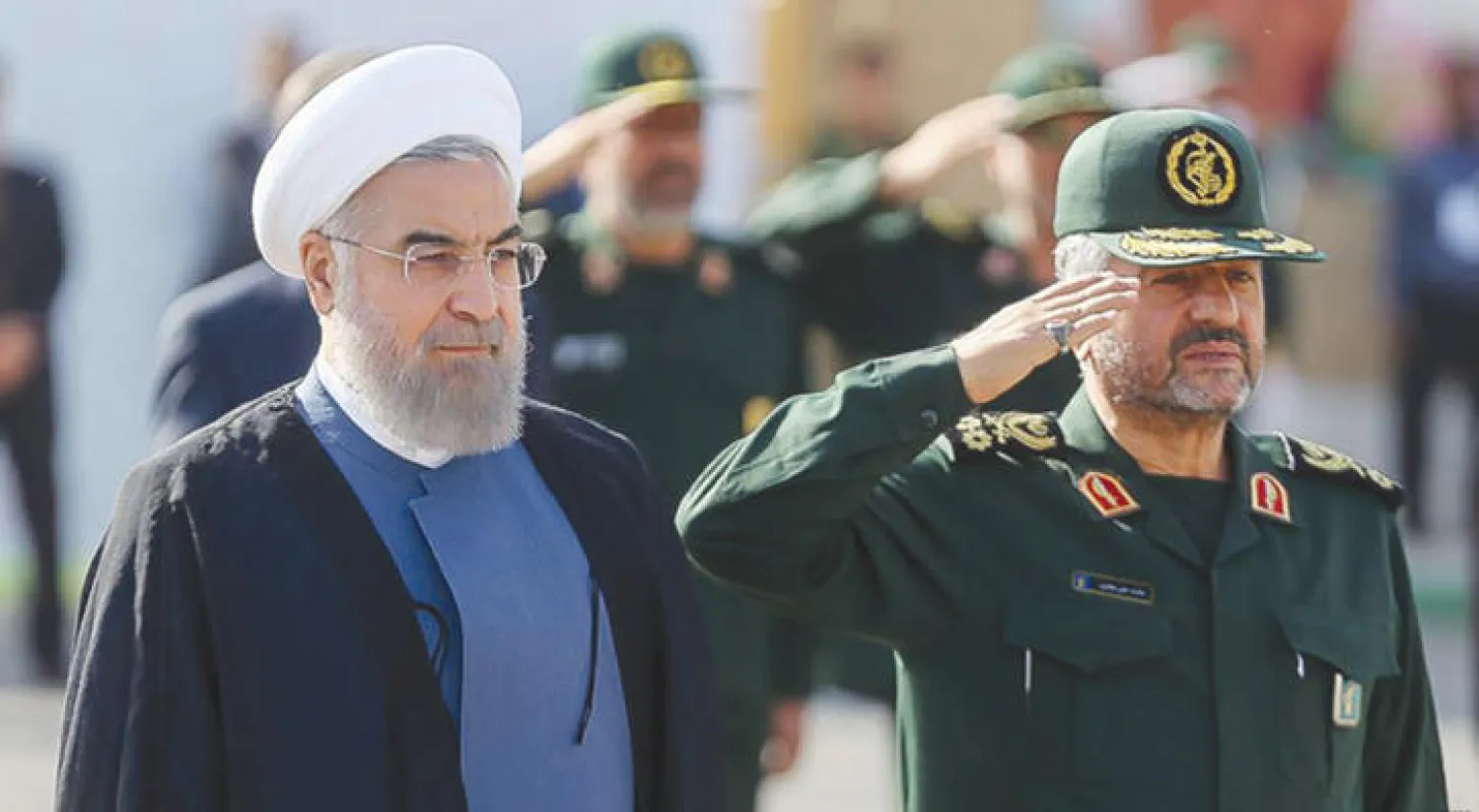 الرئيس الإيراني حسن روحاني وقائد الحرس الثوري محمد علي جعفري في سبتمبر 2015