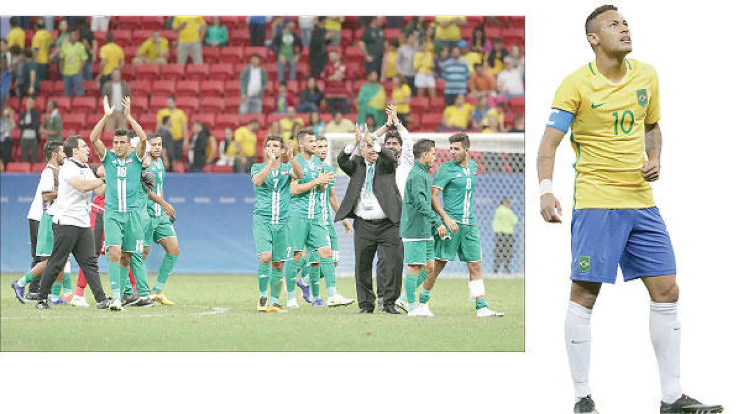 نيمار فشل في التهديف حتى الآن - فرحة المنتخب العراقي بعد التعادل مع البرازيل (أ.ب)