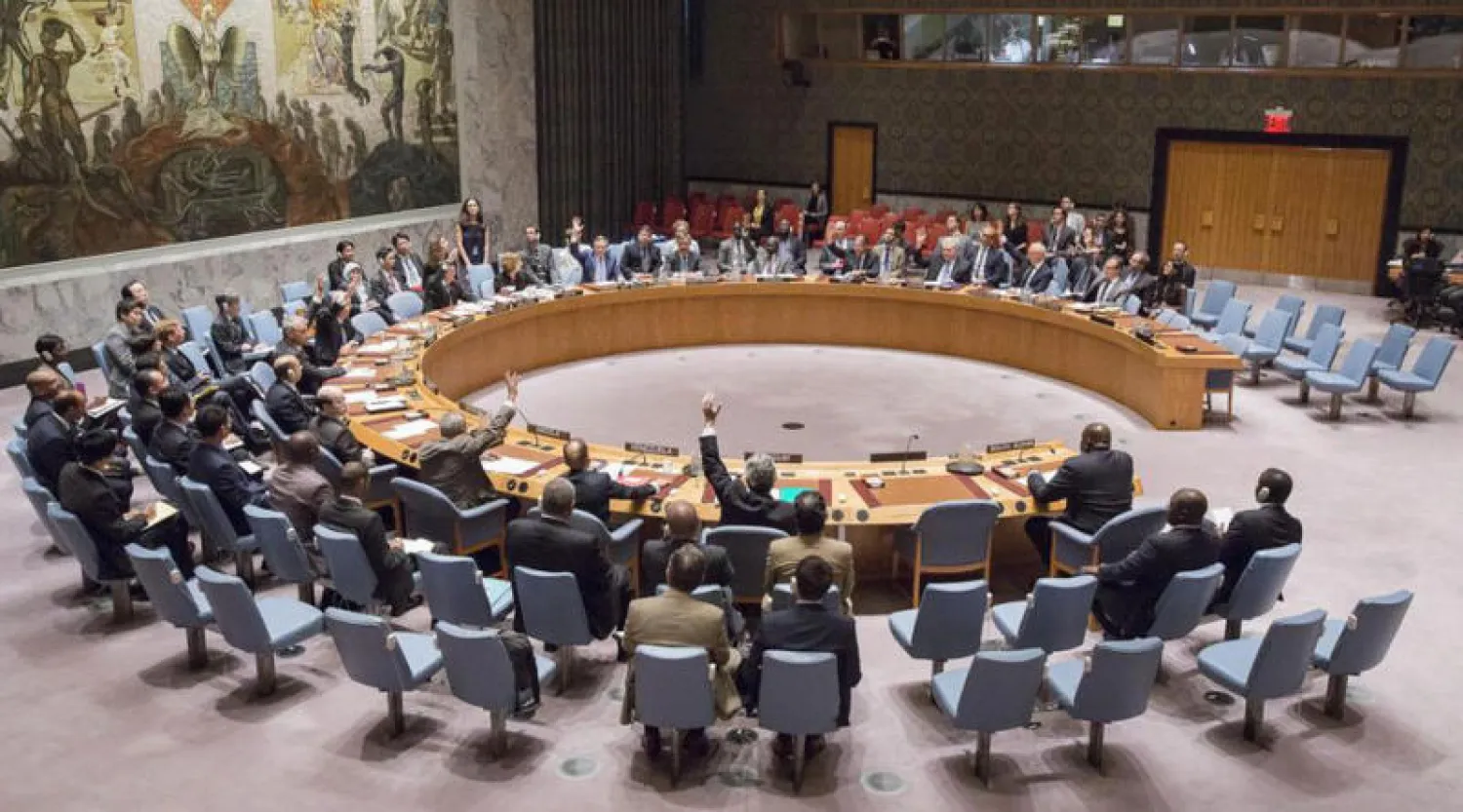 مجلس الأمن خلال التصويت على القرار أمس