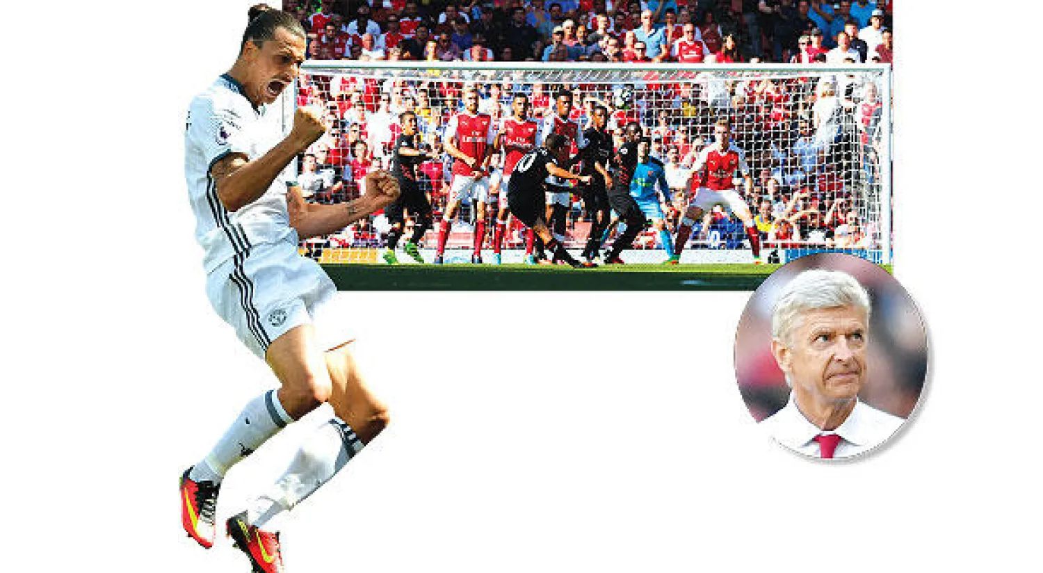 فينغر مدرب آرسنال - كوتينيو يفتتح أهداف ليفربول من ضربة حرة - إبراهيموفيتش بعد اختتامه ثلاثية يونايتد (رويترز)