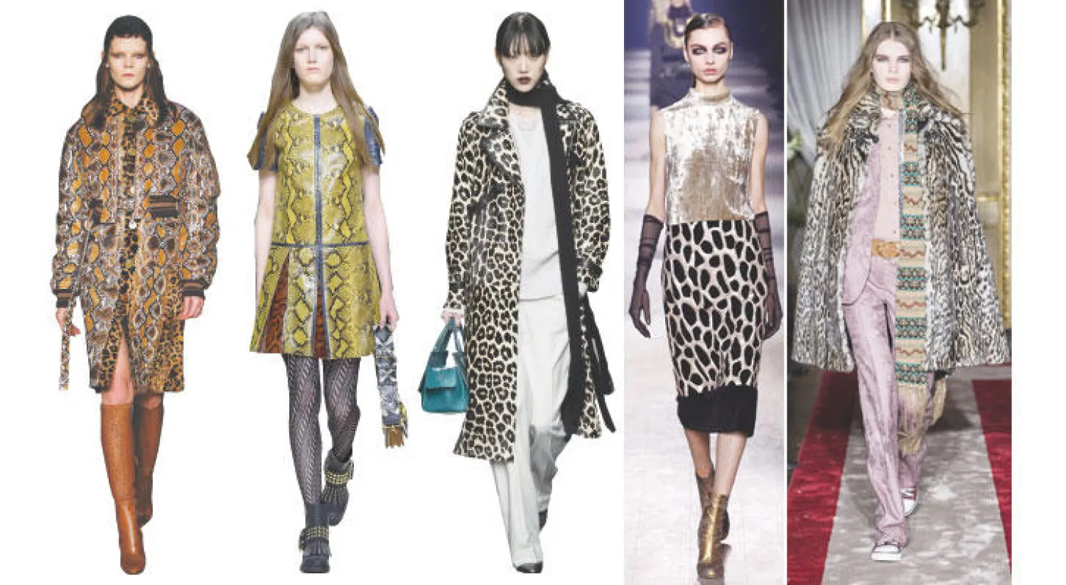 من عرض «روبرتو كافالي»  -  من عرض دريز فان نوتن  -  من عرض «بوتيغا فينيتا»  -  من عرض «بيربري»  -  من عرض «جيفنشي»