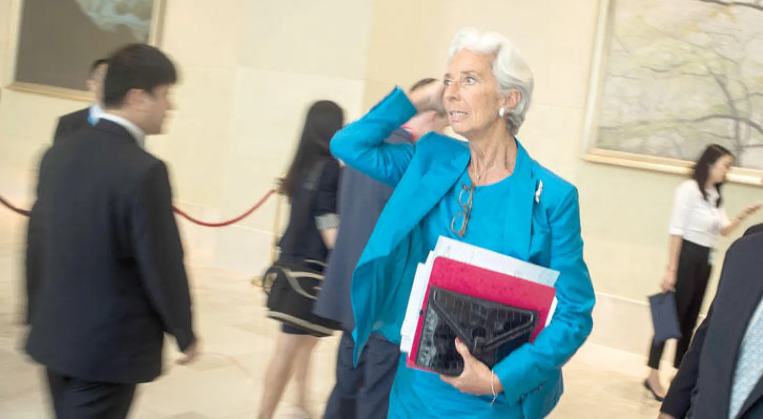 كريستين لاغارد مديرة صندوق النقد الدولي خلال حضورها قمة العشرين التي احتضنتها الصين في يوليو الماضي (أ.ف.ب)