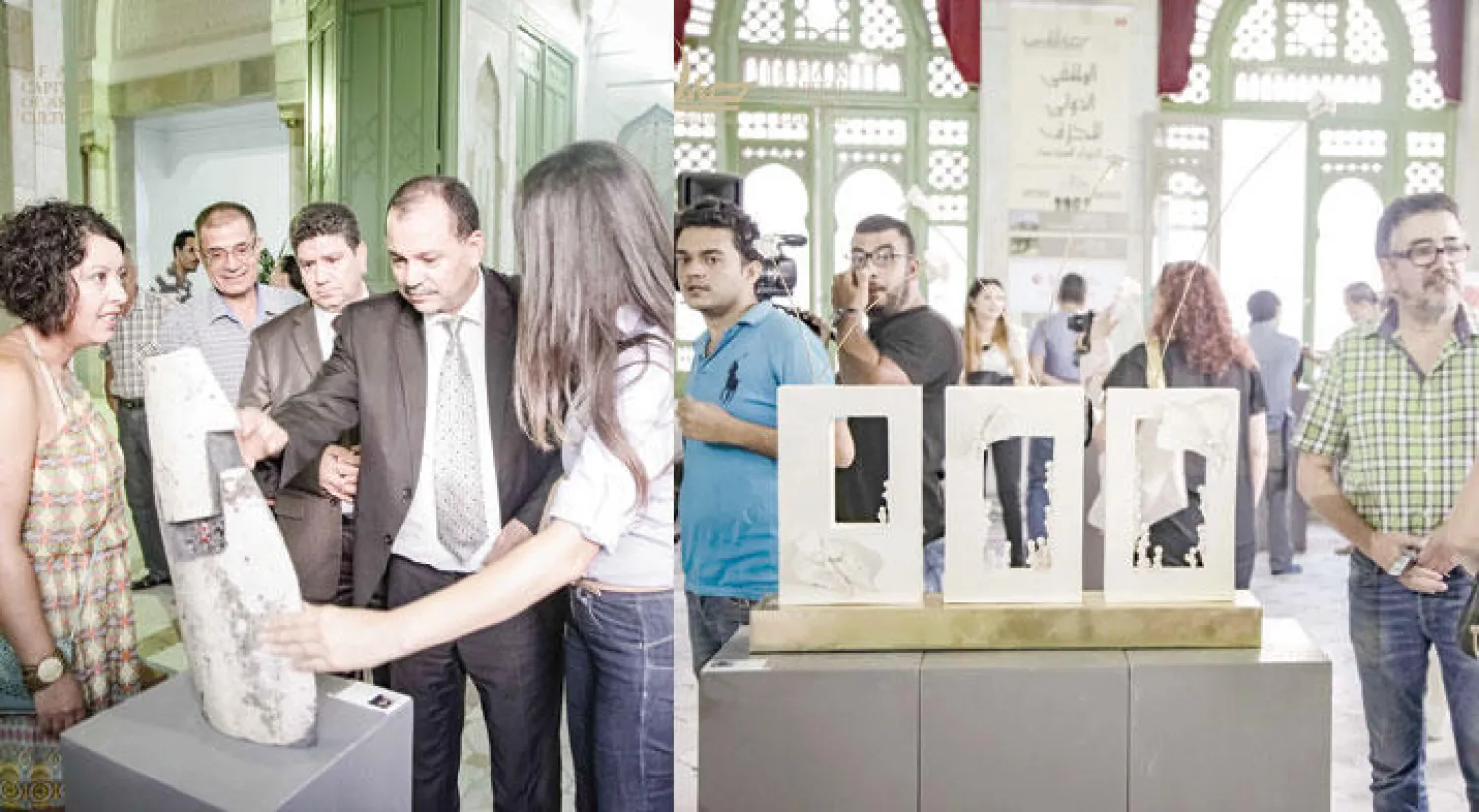 قدم المعرض أكثر من 30 عملا فنيا خزفيا من إبداع الفنانين المشاركين في هذا الملتقى (الشرق الاوسط)