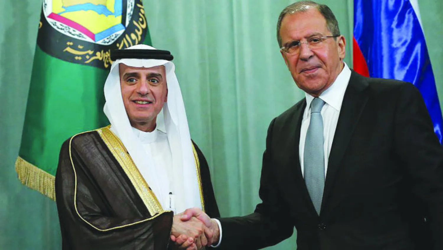 وزيرا الخارجية السعودي عادل الجبير والروسي سيرغي لافروف خلال لقائهما في موسكو في 26 مايو الماضي (غيتي)