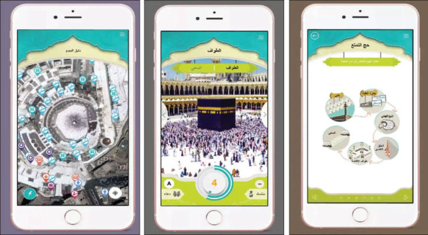جانب من التطبيقات التي تشرح النسك وتظهر نصائح وخطوات المناسك