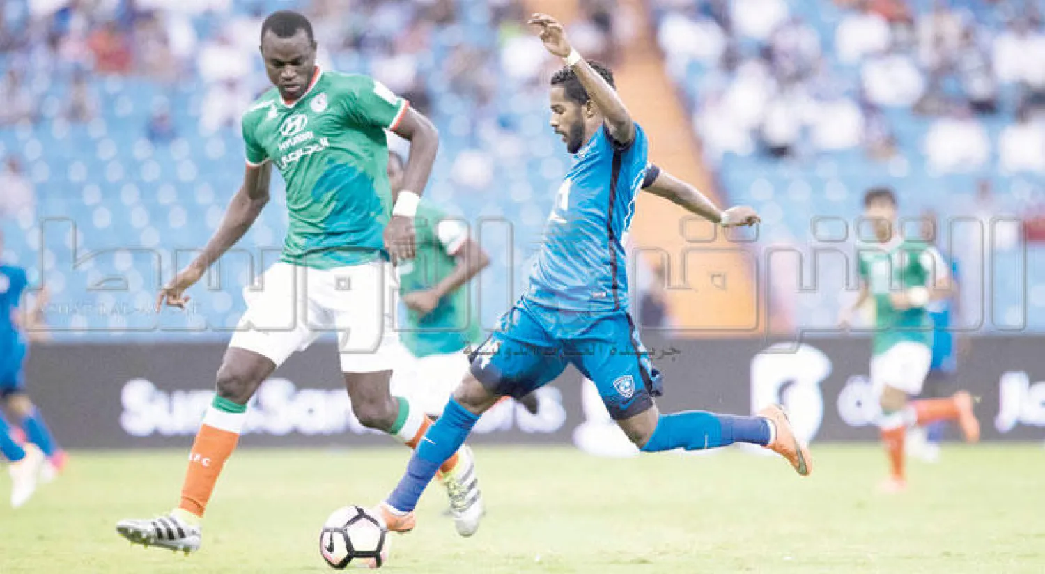 من مباراة الهلال والاتفاق أمس (تصوير: علي العريفي)
