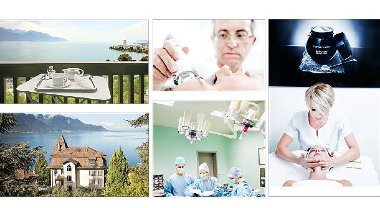 علاج «إل بي جي» للوجه - علاج شد البشرة «ري بلاستي» - إحدى غرف العمليات في «لا كلينيك» - جميع الغرف والأجنحة مطلة على البحيرة - أجمل إطلالة على بحيرة جنيف