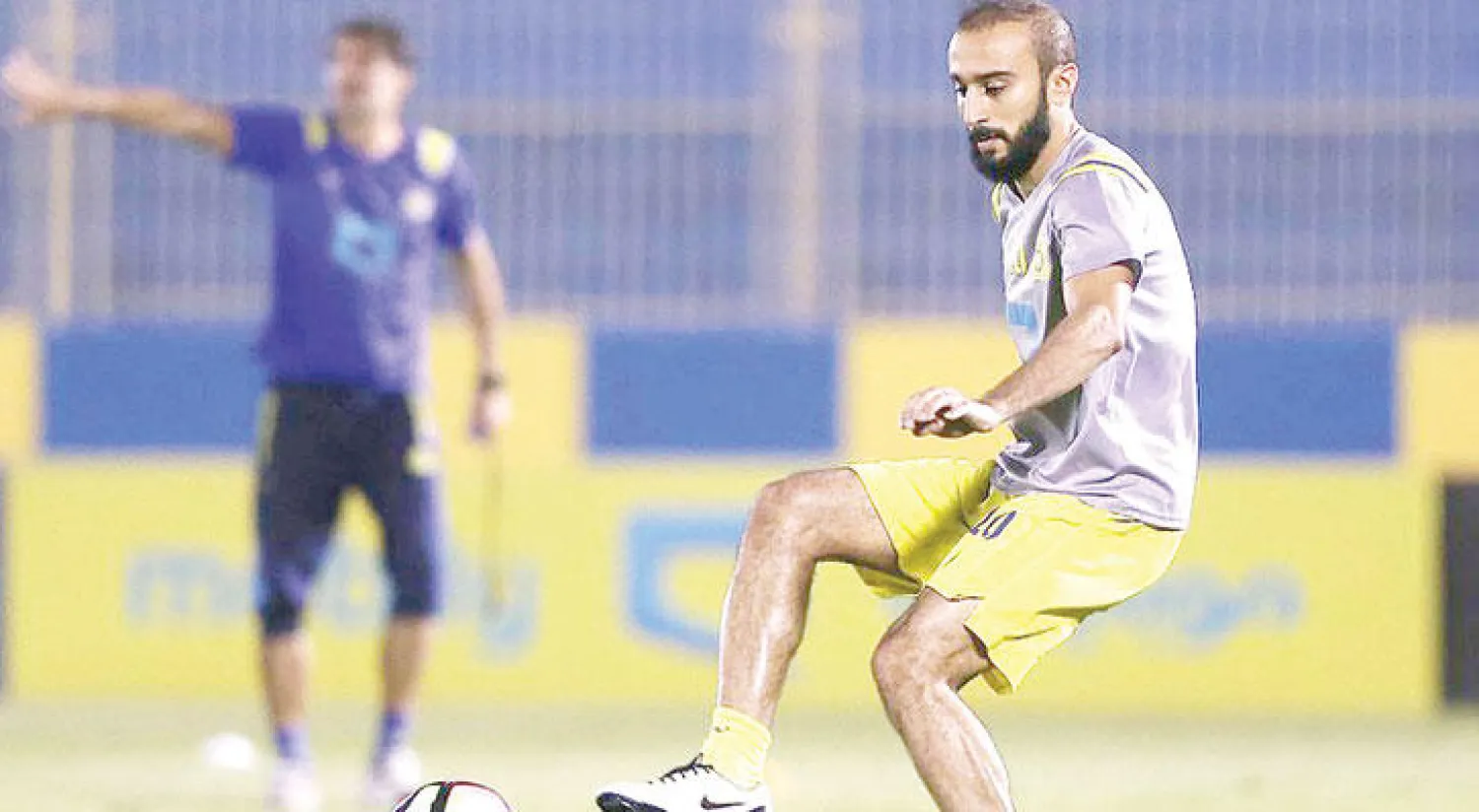 محمد السهلاوي في تدريبات النصر الأخيرة (المركز الإعلامي بنادي النصر)