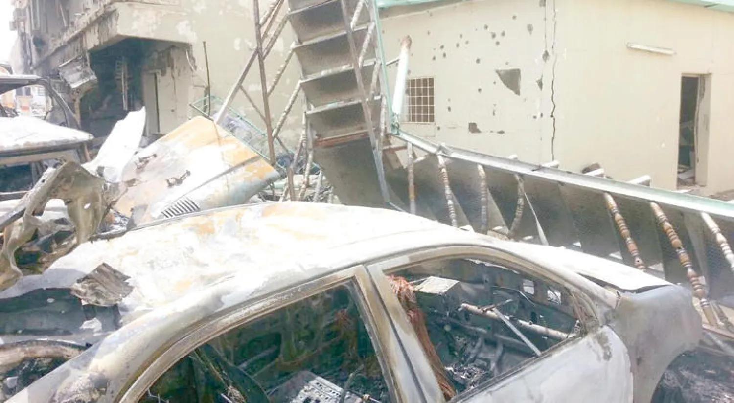 جانب من أضرار المقذوفات الحوثية على المدنيين في نجران (واس)