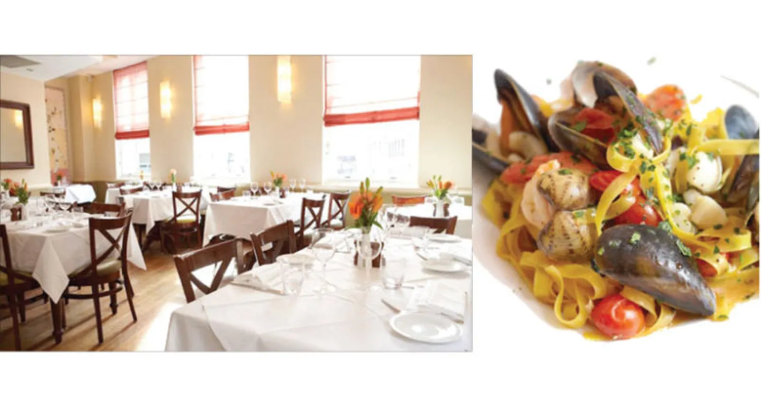 باستا مع ثمار البحر