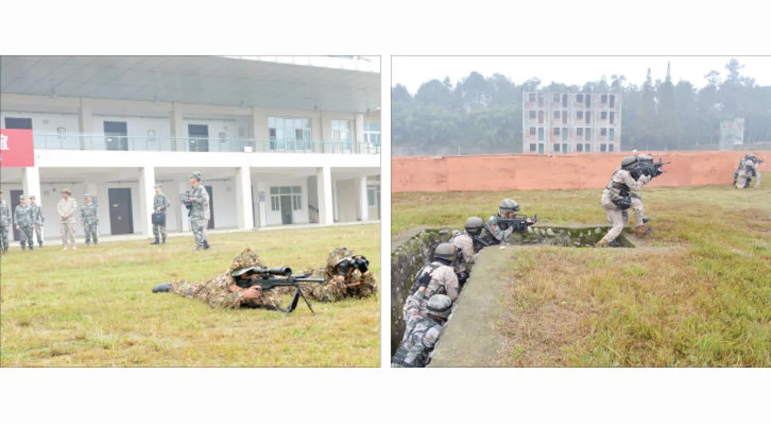 جانب من التمرينات المشتركة بين القوات البرية السعودية والصينية الخاصة («الشرق الأوسط»)