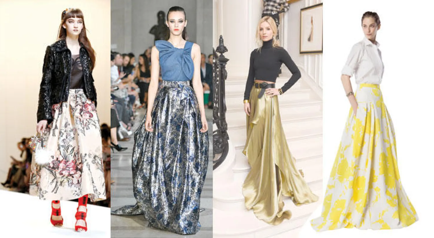 من اقتراحات كارولينا هيريرا للصيف الماضي  -  أنابيل واليس وتنورة طويلة  من «رالف لورين»  -  من عرض كارولينا هيريرا لربيع وصيف 2017  -  من عرض «فندي» لربيع وصيف 2017