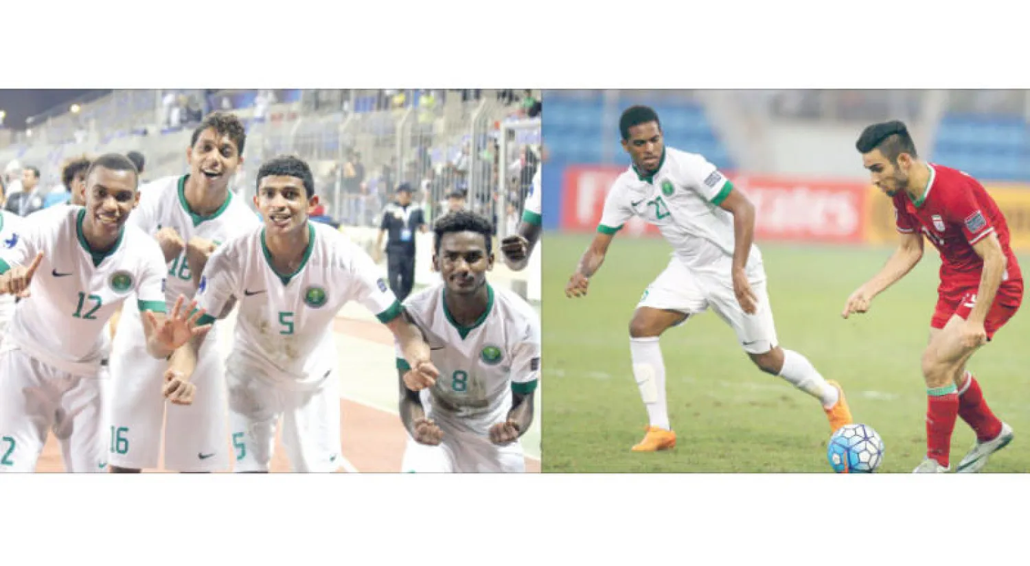 المنتخب السعودي قدم أداء كبيرا خلال مواجهته لإيران («الشرق الأوسط») - فرحة عارمة على وجوه لاعبي الأخضر عقب بلوغ المباراة النهائية («الشرق الأوسط»)