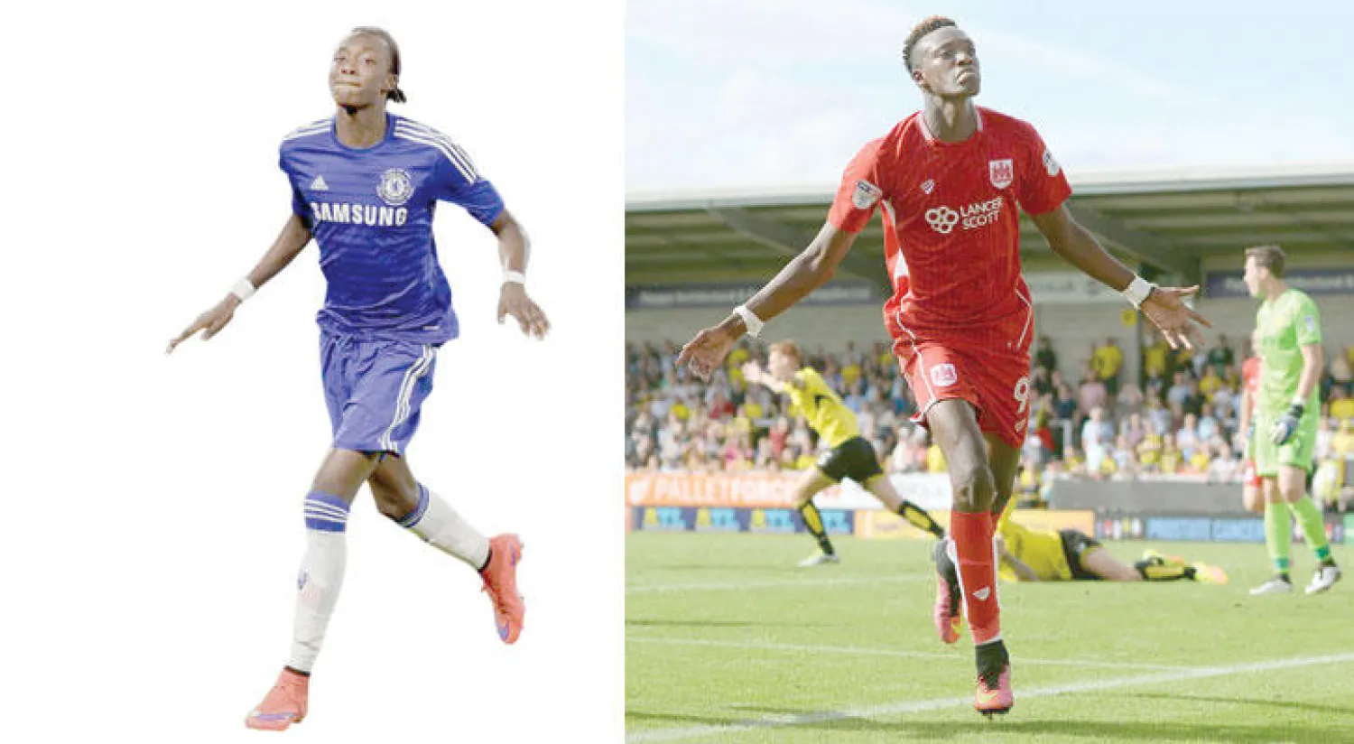 تامي أبراهام يحلم بالعودة إلى تشيلسي الفريق الذي أعاره لبريستول سيتي («الشرق الأوسط»)  -  تامي أبراهام بدأ في أكاديمية تشيلسي وانضم إلى الفريق الأول («الشرق الأوسط»)