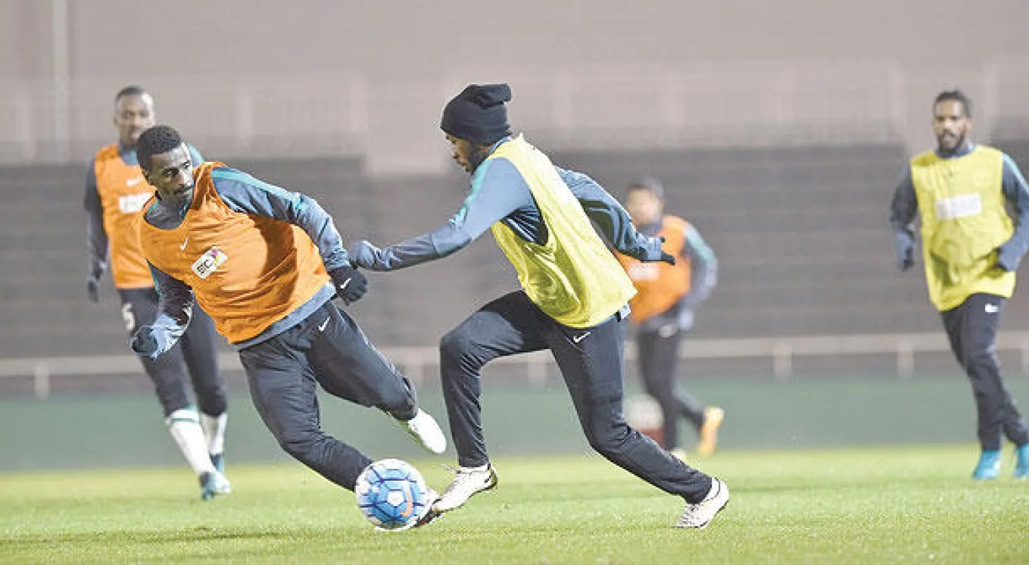 من تدريبات المنتخب السعودي استعدادا لمواجهة اليابان («المركز الإعلامي في المنتخب»)