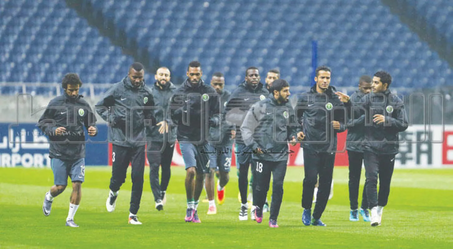 من استعدادات المنتخب السعودي لموقعة اليابان اليوم (تصوير: محمد المانع)