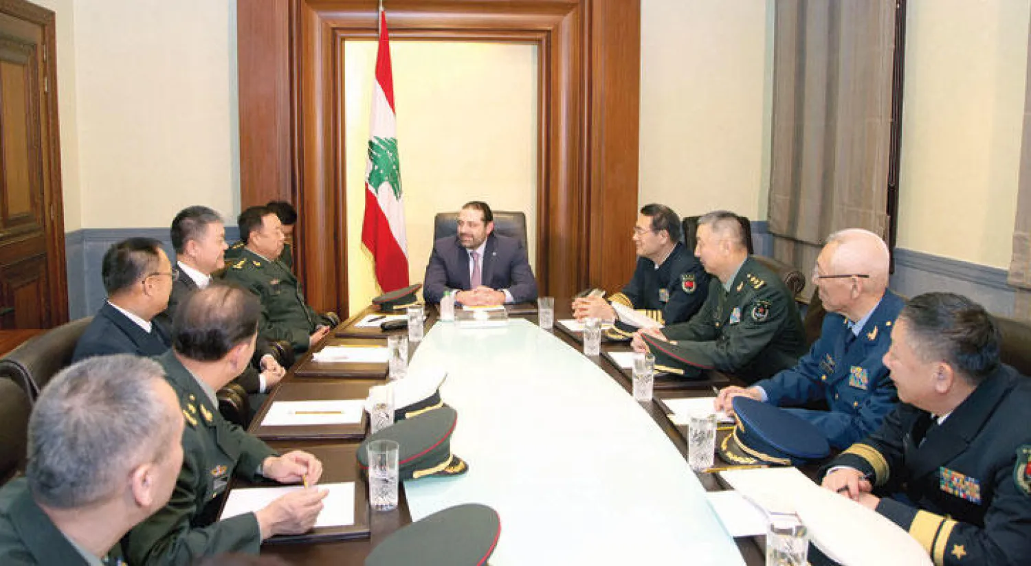 رئيس الحكومة اللبناني المكلف سعد الحريري استقبل مساء أمس وفدًا عسكريًا صينيًا رفيع المستوى برئاسة نائب رئيس اللجنة العسكرية المركزية الجنرال فان شانغلونغ (دالاتي ونهرا)