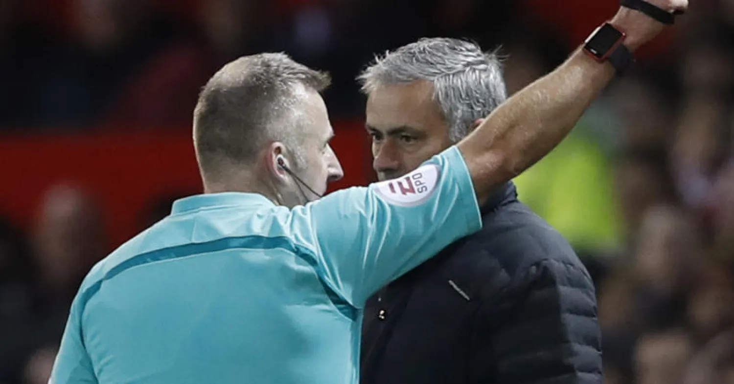 مورينيو يحقق سبقًا جديدًا بعد طرده مرتين هذا الموسم