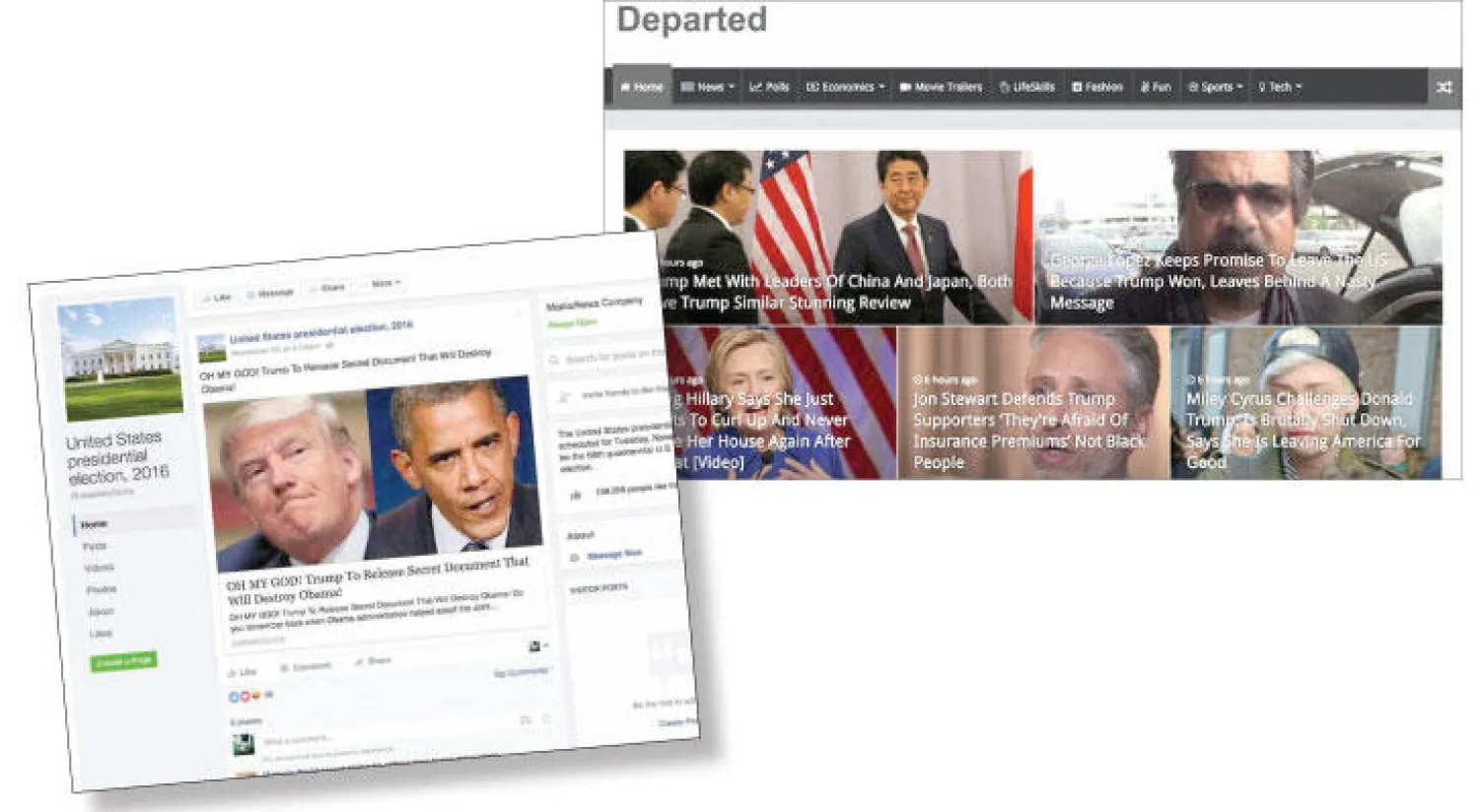 تعتمد المواقع الإخبارية المشبوهة على نسخ أخبار من مواقع أخرى وتجربة الصيغة التي تنجح في جذب القراء  -  أحد مواقع الأخبار الملفقة
