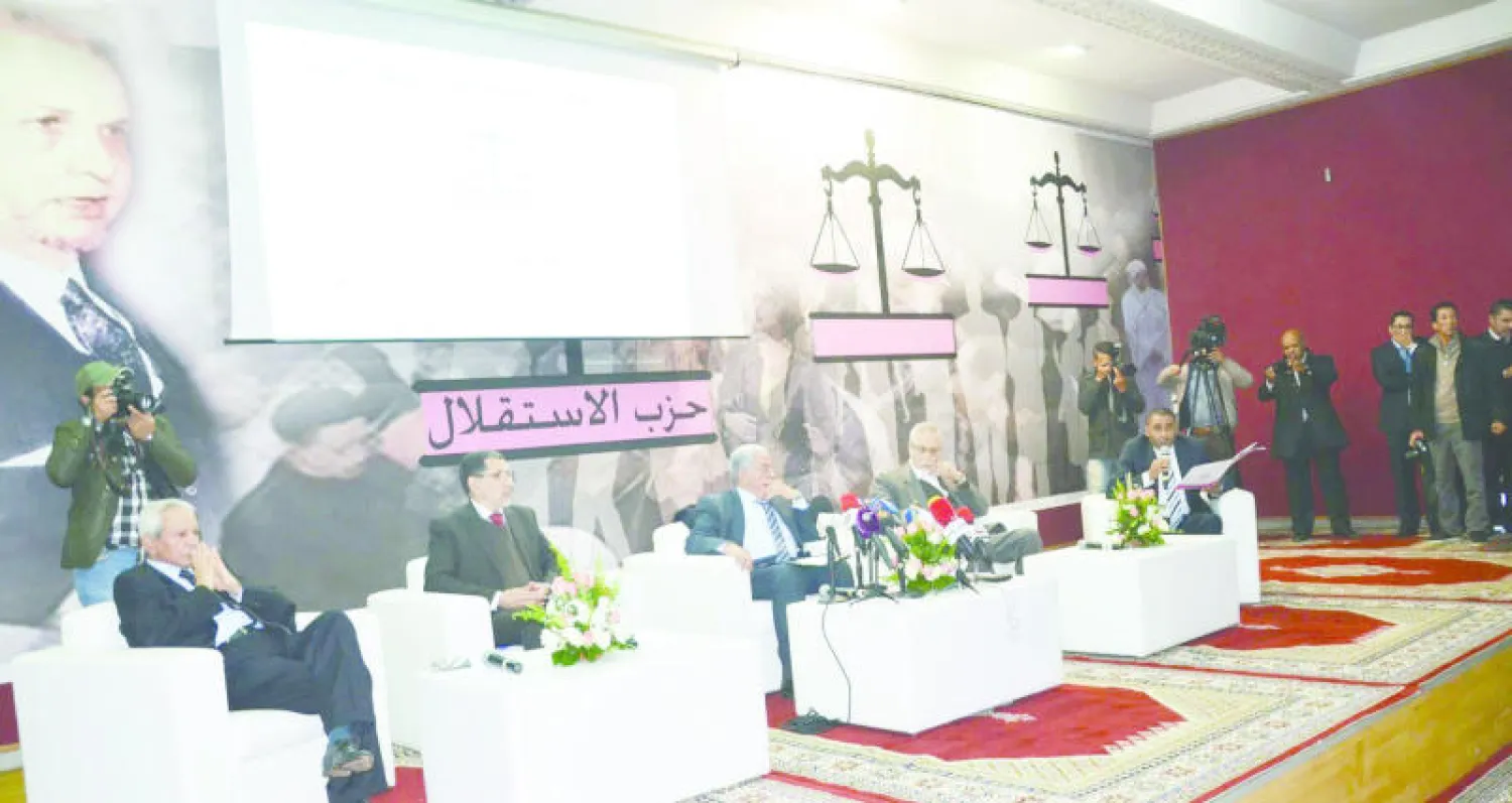 جانب من الندوة التي نظمها حزب الاستقلال حول موضوع «بناء الدولة الديمقراطية: استكمال لمهام التحرير الوطني» («الشرق الأوسط»)