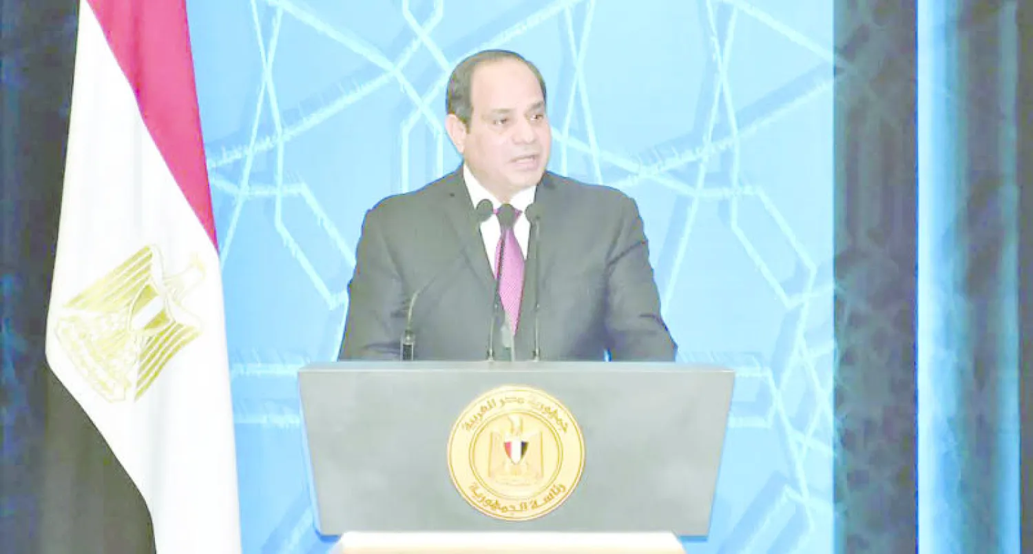السيسي خلال مشاركته في الاحتفال بذكرى المولد النبوي الشريف («الشرق الأوسط»)