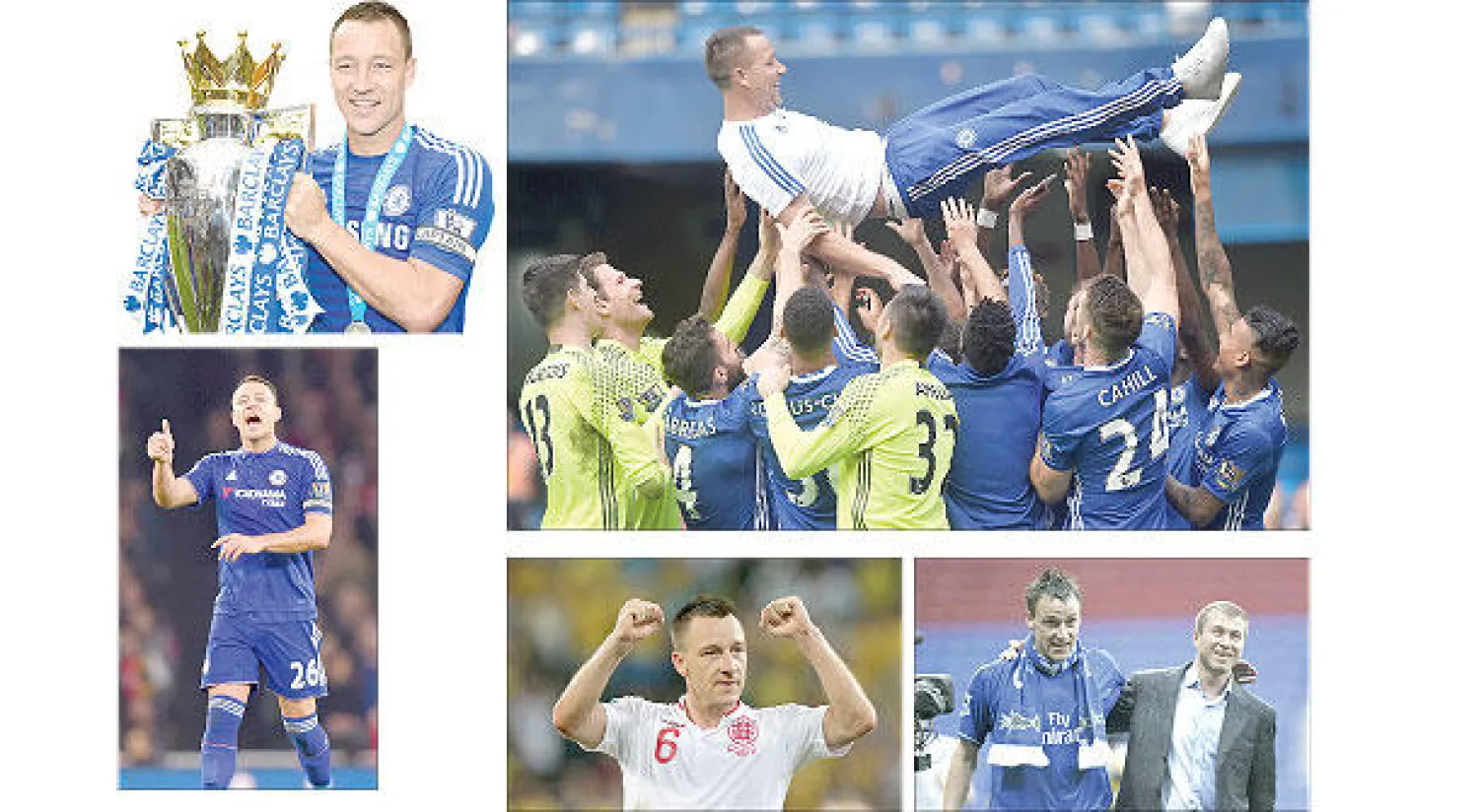 لحظات سعادة تيري في تشيلسي فاقت لحظات الإحباط  - حظي تيري بتقدير مالك تشيلسي إبراموفيتش - أجاد تيري قيادة المنتخب الإنجليزي كما فعل في تشيلسي  - حصد تيري كثيرًا من البطولات مع تشيلسي («الشرق الأوسط»)  - مشوار حافل لتيري في عالم الكرة («الشرق الأوسط»)