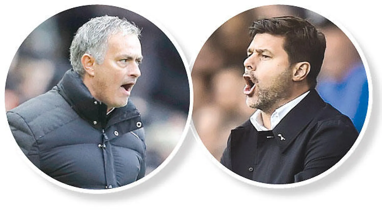 بوكيتينو مدرب توتنهام  - مورينيو مدرب يونايتد (رويترز) (إ.ب.أ)