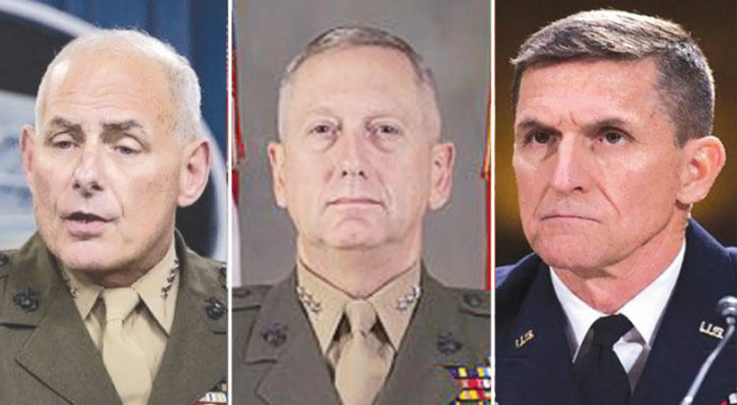 مايكل فلين  -  جيمس ماتيس  -  جون كيلي