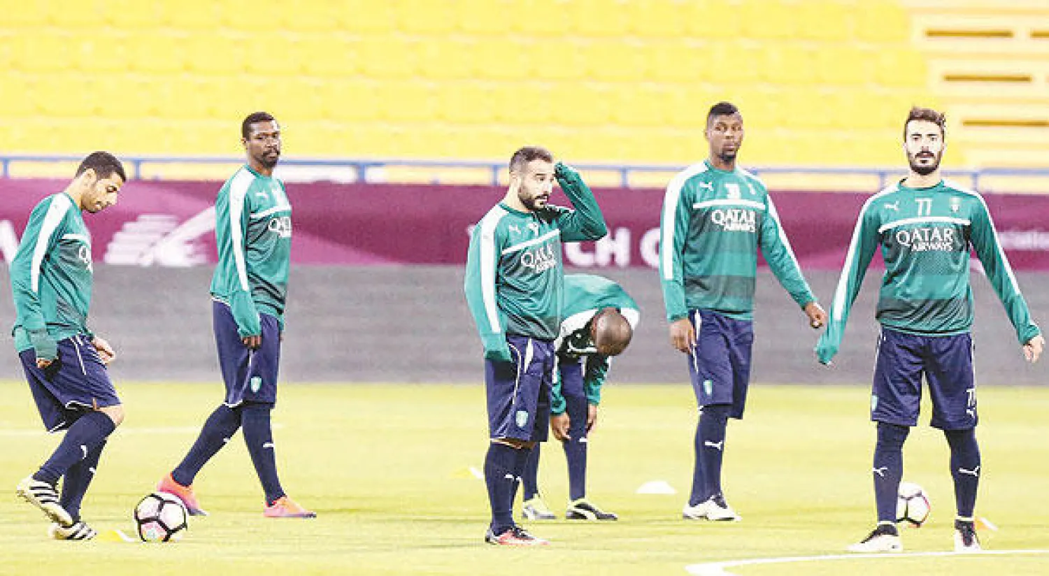 من تدريبات الأهلي أمس في الدوحة (تصوير: سعد العنزي)