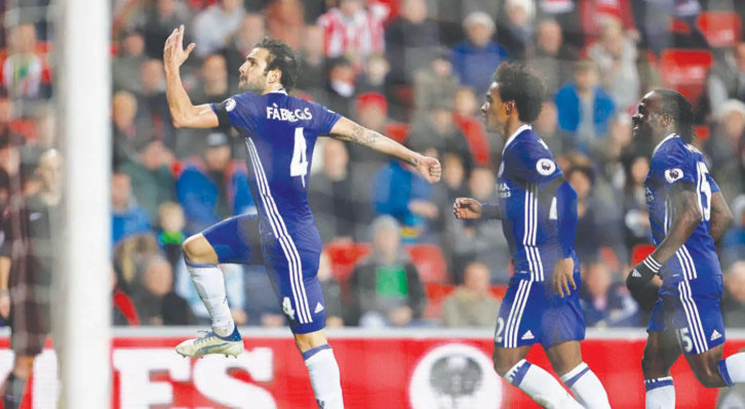 فابريغاس بعد إحرازه هدف فوز تشيلسي