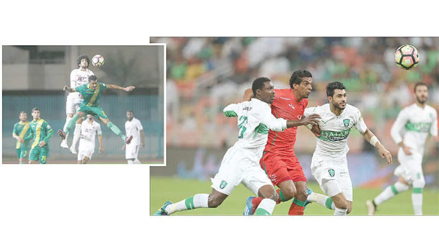 جانب من المواجهة التي جمعت بين الأهلي والاتفاق  - من مباراة الفيصلي والخليج (تصوير: عيسى الدبيسي)