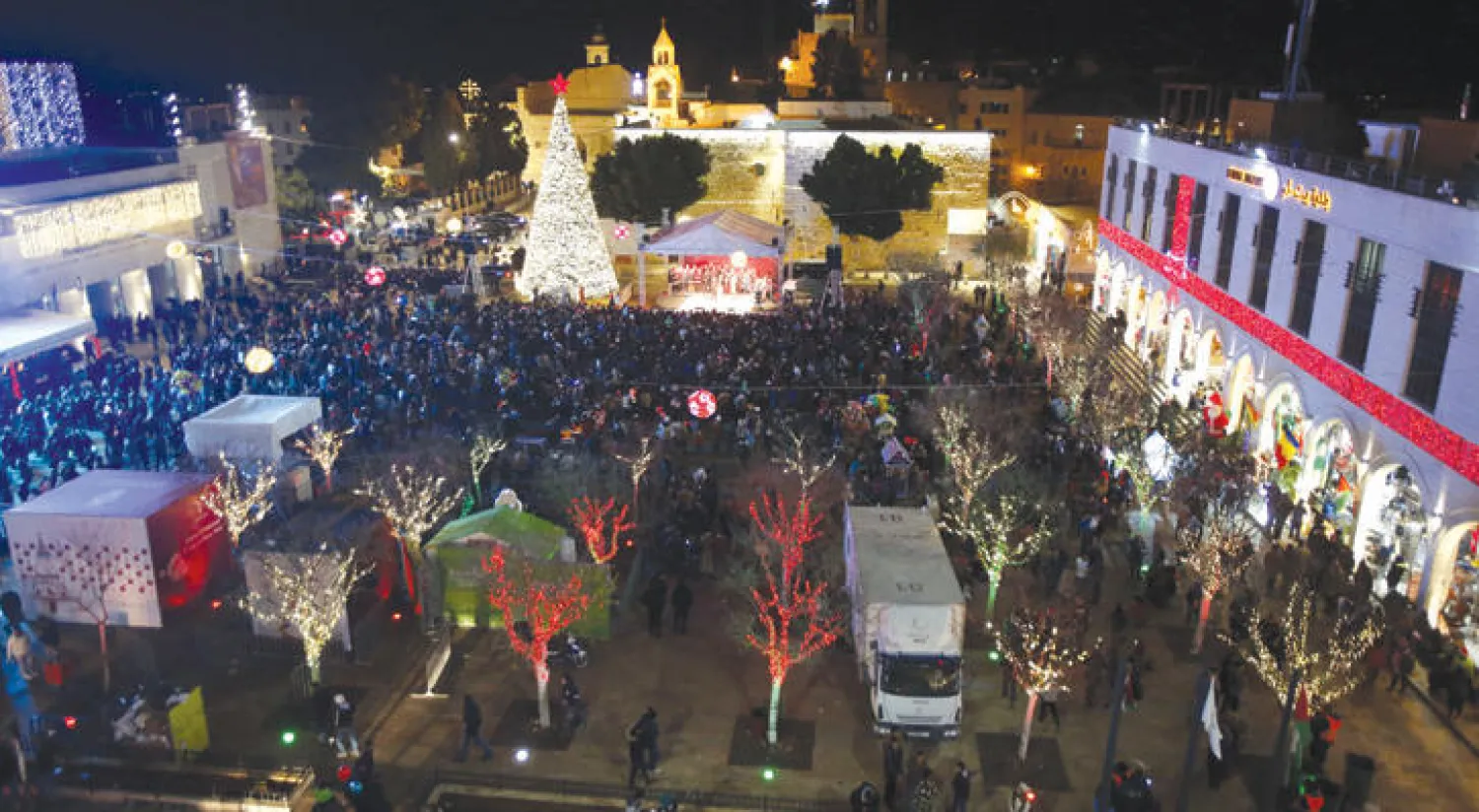 جانب من احتفالات الميلاد في بيت لحم (غيتي)