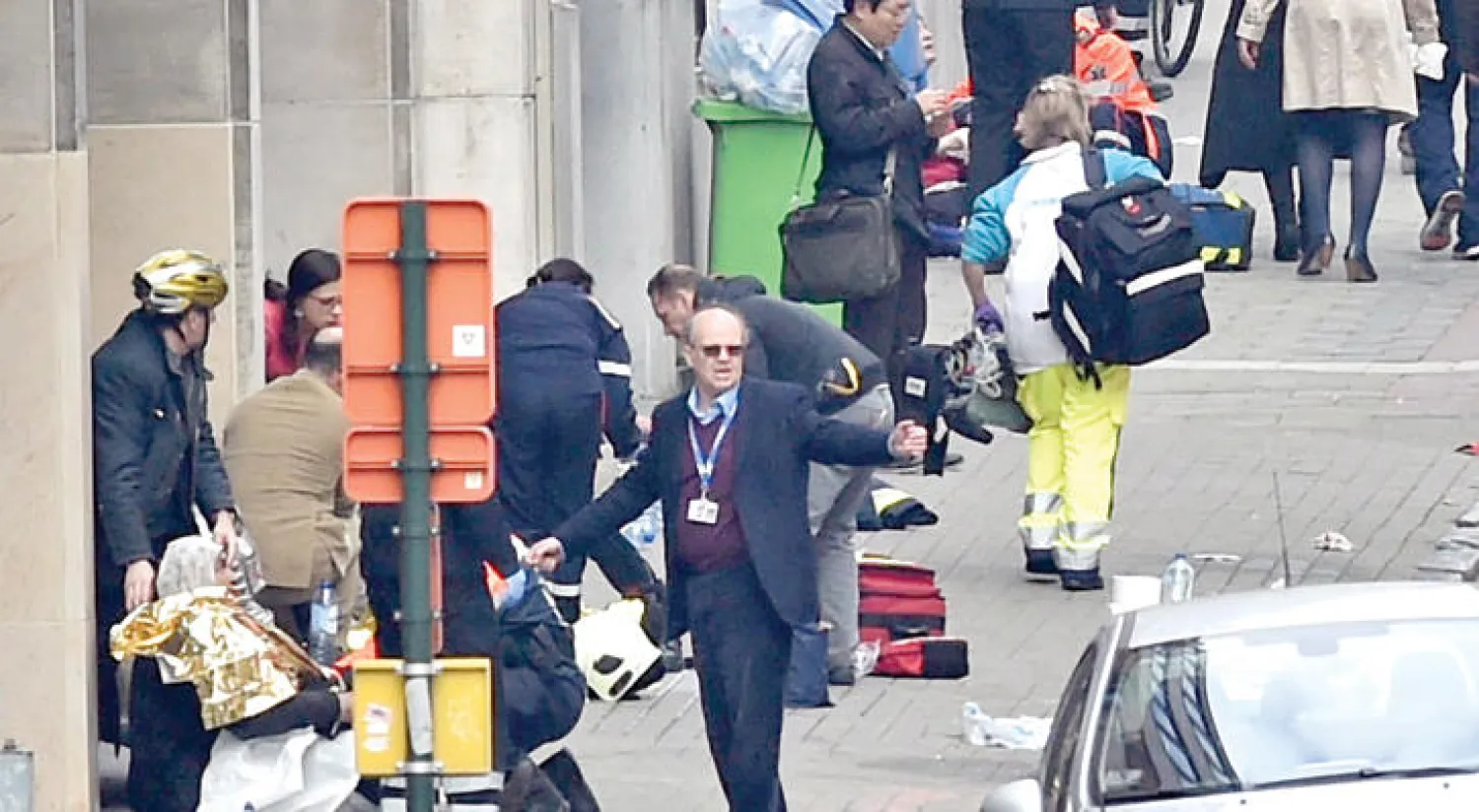 صورة أرشيفية لاعتداء محطة الأنفاق ببروكسل في 22 مارس الماضي (غيتي)