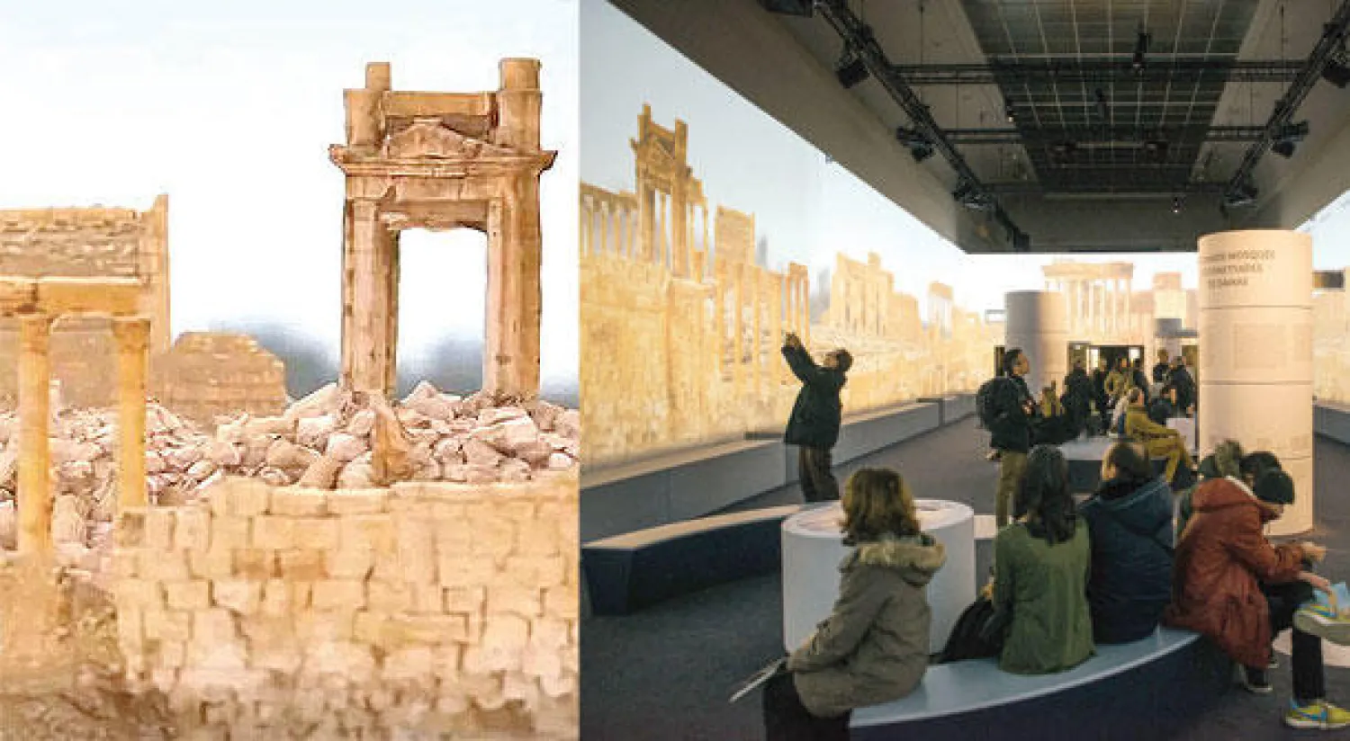 معرض «مواقع أبدية: من باميان إلى تدمر» يهدف إلى جذب الانتباه إلى الأخطار المتنامية التي تهدد التراث العالمي - المواقع الأثرية بمدينة تدمر («الشرق الأوسط») (نيويورك تايمز)