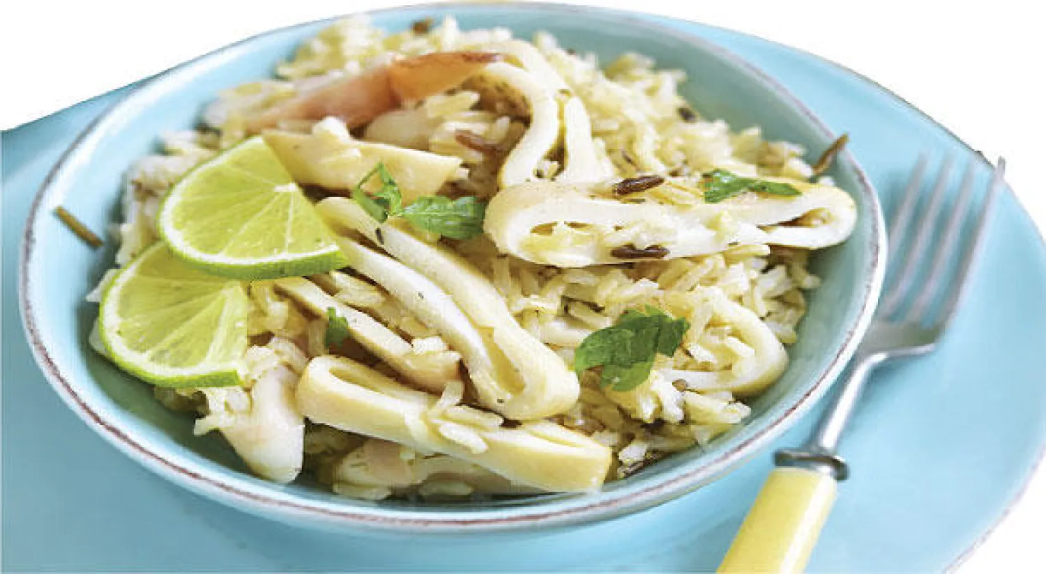 الأرز مع الجمبري والكالاماري